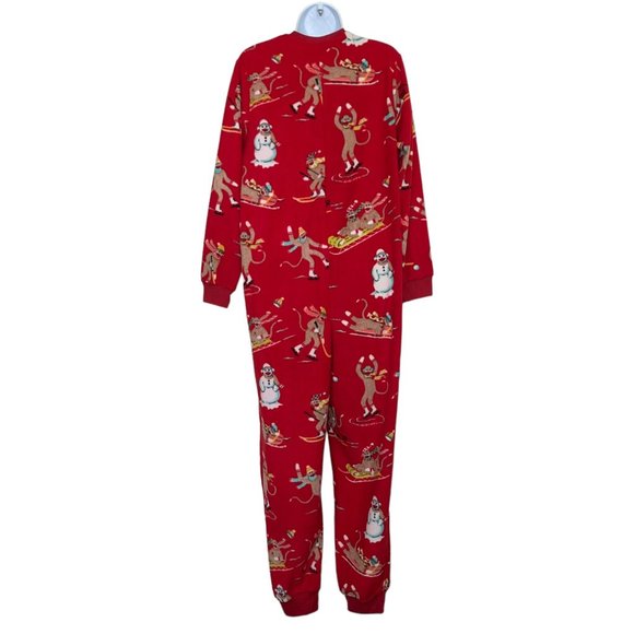 NWT Nick & Nora Sock Monkey Pajamas Womens M Footless Unionsuit PJs Costume Snow - Picture 7 of 10